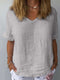 Camiseta de verano cómoda con cuello en V para mujer | Chic