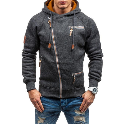 Chaqueta asimétrica con cremallera para hombre