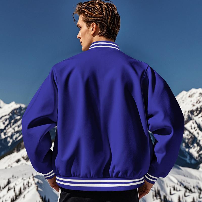 Chaqueta de béisbol informal con cuello alto para hombre