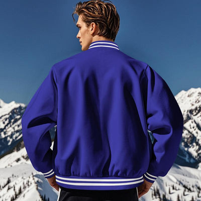 Chaqueta de béisbol informal con cuello alto para hombre