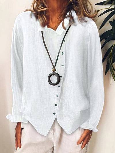 Camisa larga de algodón y lino: sencilla y elegante