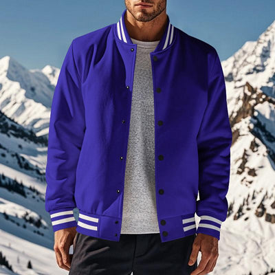Chaqueta de béisbol informal con cuello alto para hombre
