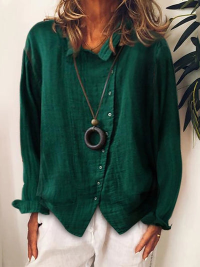 Camisa larga de algodón y lino: sencilla y elegante