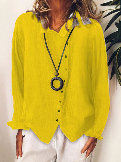 Túnica larga de algodón y lino para mujer, estilo casual cómodo.