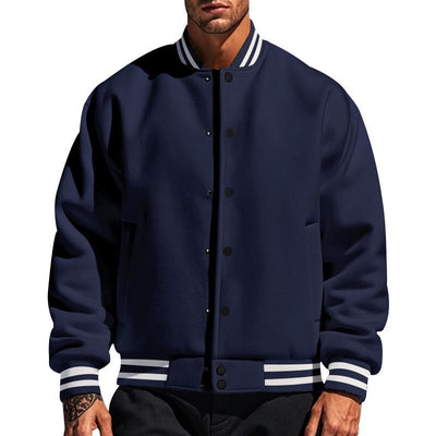 Chaqueta de béisbol informal con cuello alto para hombre