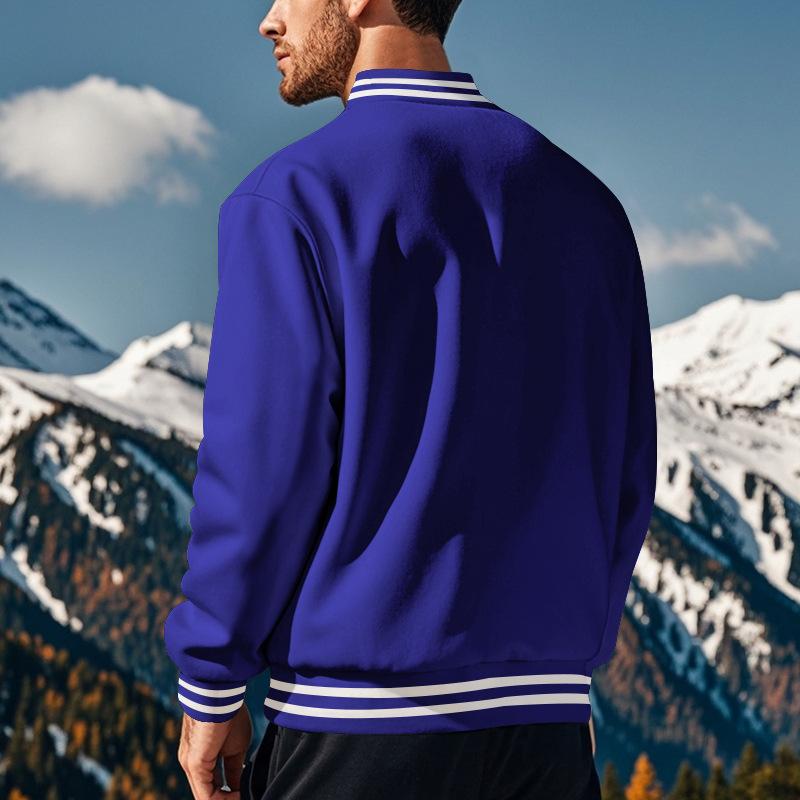 Chaqueta de béisbol informal con cuello alto para hombre