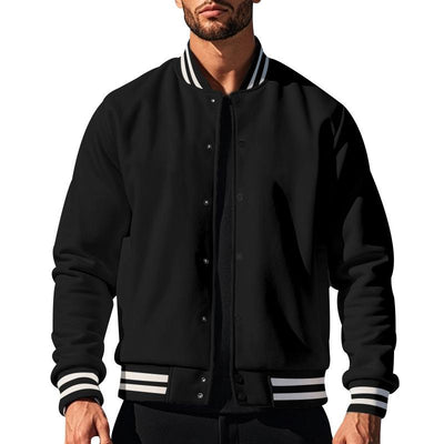 Chaqueta de béisbol informal con cuello alto para hombre