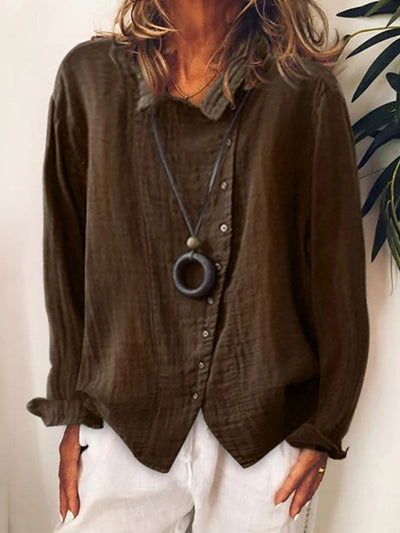 Camisa larga de algodón y lino: sencilla y elegante