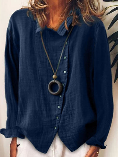 Túnica larga de algodón y lino para mujer, estilo casual cómodo.
