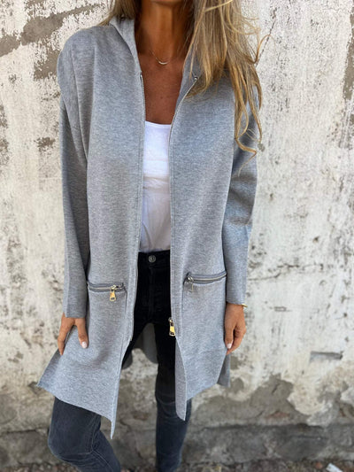 Gilet Longue Femme Effen Kleuren - Angelique