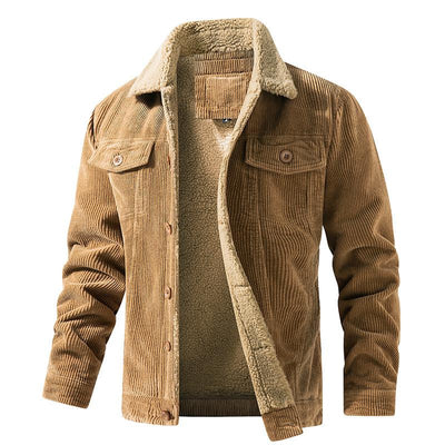 Chaqueta de hombre con cuello de felpa