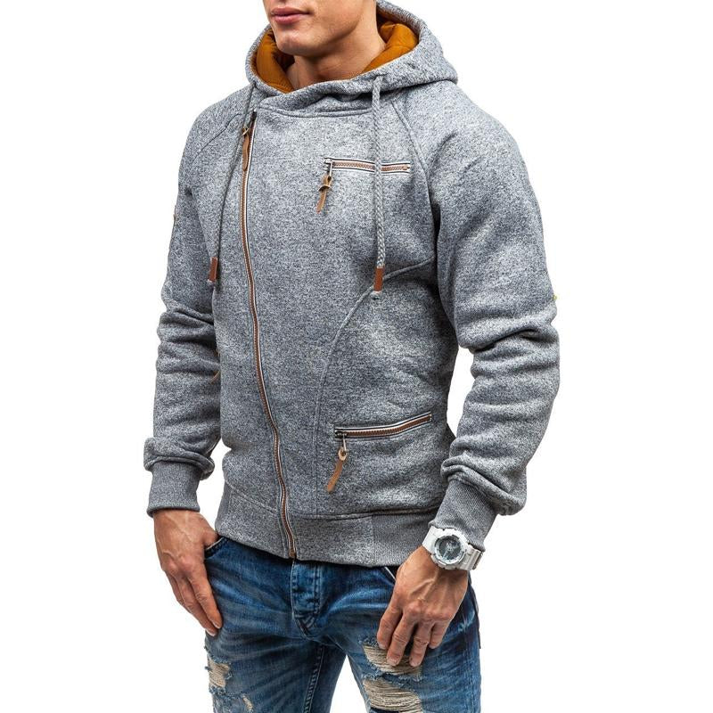 Chaqueta asimétrica con cremallera para hombre