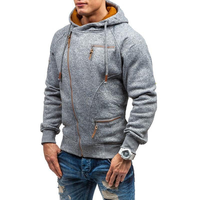 Chaqueta asimétrica con cremallera para hombre