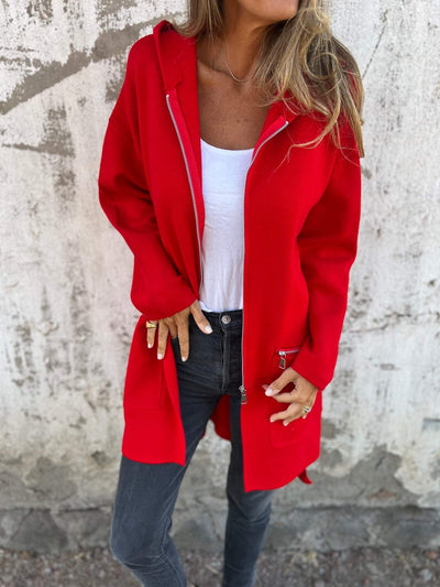 Gilet Longue Femme Effen Kleuren - Angelique