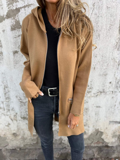 Gilet Longue Femme Effen Kleuren - Angelique