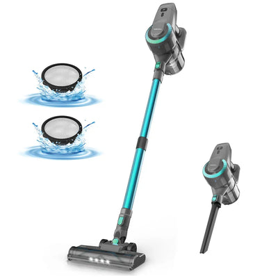 6-in-1 Cordless Stick Vacuum Cleaner - with LED Brush, 2200mAh Battery and Quiet Operation (65dB)