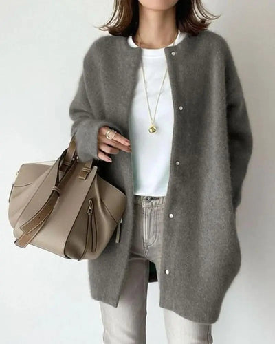 Cardigan chic en laine et mohair pour l'automne et l'hiver - Femme
