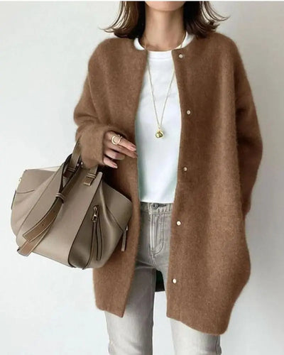 Cardigan chic en laine et mohair pour l'automne et l'hiver - Femme