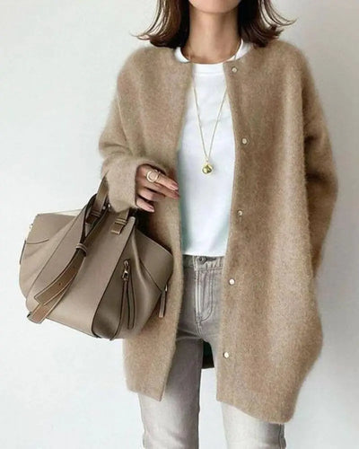 Cardigan chic en laine et mohair pour l'automne et l'hiver - Femme