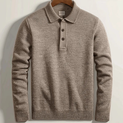 Pull en maille polo pour hommes | manches longues