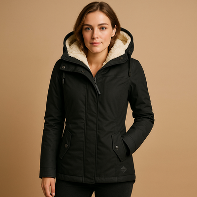 Manteau long d'hiver | Manteau pour femmes avec coupe ajustée et doublure isolante