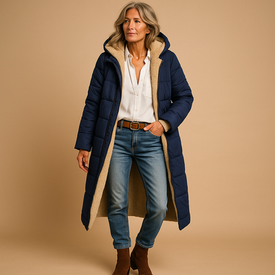 Long winter coat | Women's coat with high-quality insulation and elegant cut