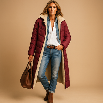 Long winter coat | Women's coat with high-quality insulation and elegant cut