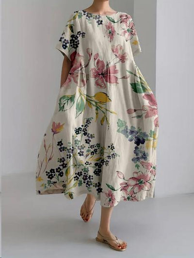 Robe Longue Bohème | Élégance Florale | Légèreté &  Confort