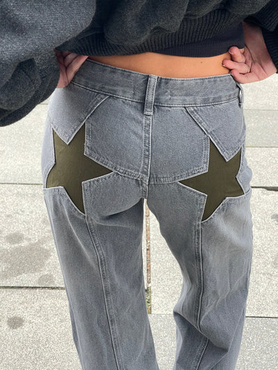 Vaqueros holgados con estrellas | Cintura alta | Ropa urbana y original
