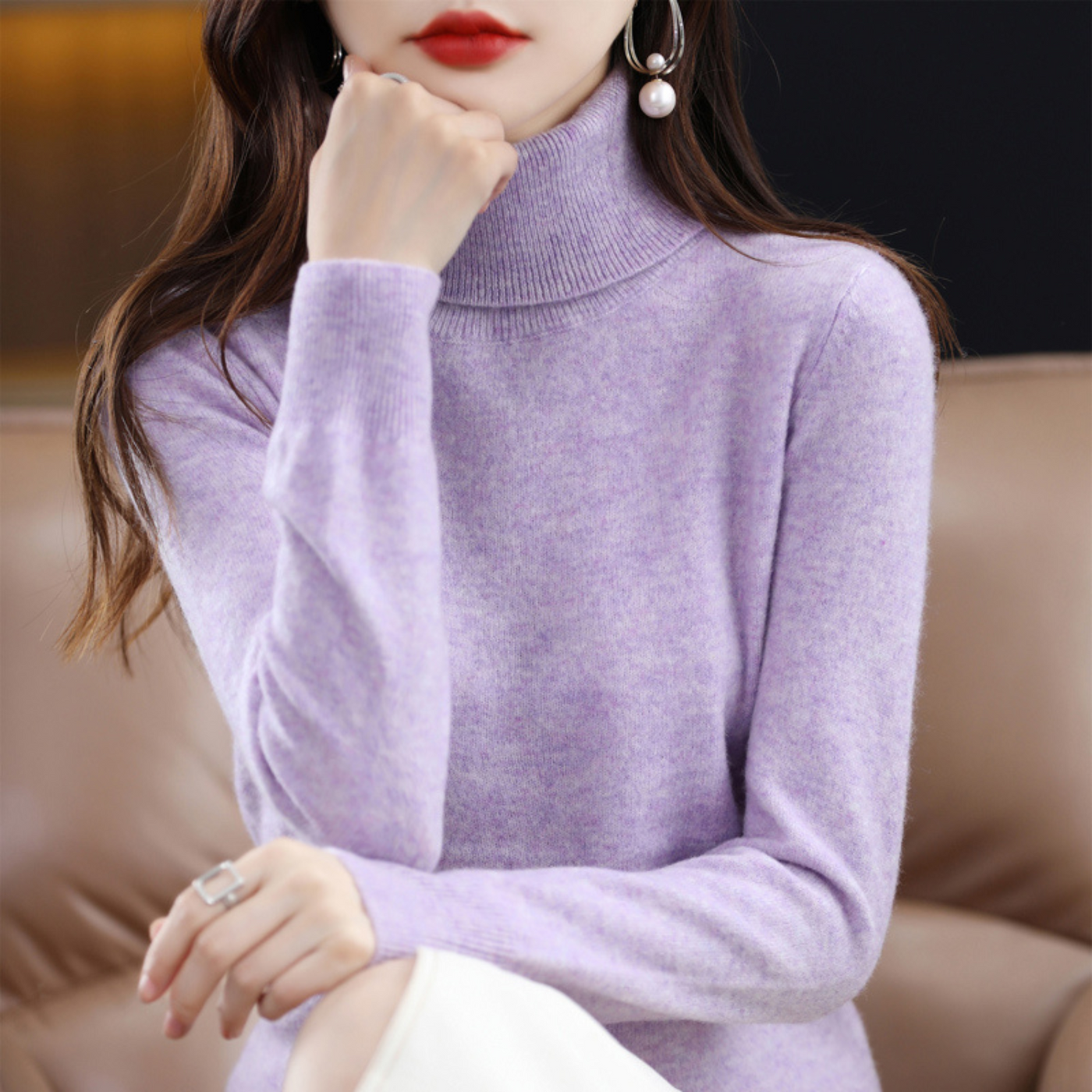 Cachemire de luxe pour femme Pull à col roulé - Elena