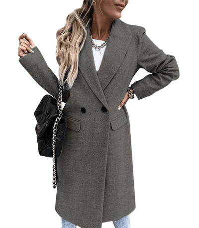Lisette - Loose wool jacket with pockets and buttons