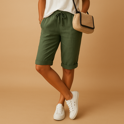 Pantalones capri vaporosos con cintura elástica para mujer | Lotte