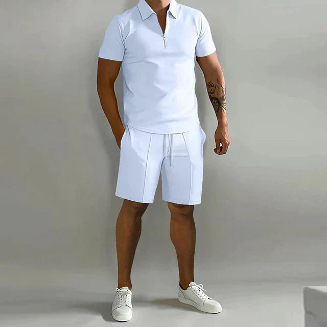 Conjunto de polo y shorts de verano de lujo para hombre | Elegante, con estilo y cómodo