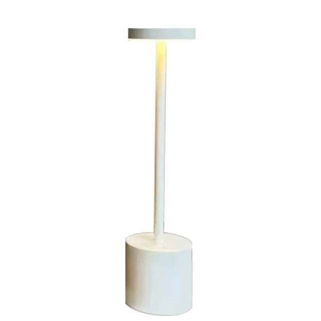 Lampe de table LED blanche moderne, design minimaliste, éclairage d'ambiance, idéale pour salon ou bureau, économie d'énergie, décoration intérieure.