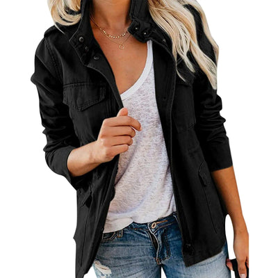 Veste à manches longues avec quatre poches pour femmes
