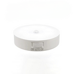 Détecteur de mouvement LED blanc, circulaire, avec interrupteur OFF/AUTO/ON. Éclairage automatique pour sécurité intérieure. Économie d'énergie.