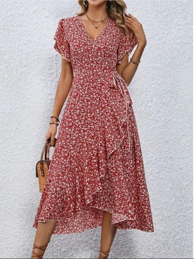 Vestido cruzado floral para mujer Margarethe