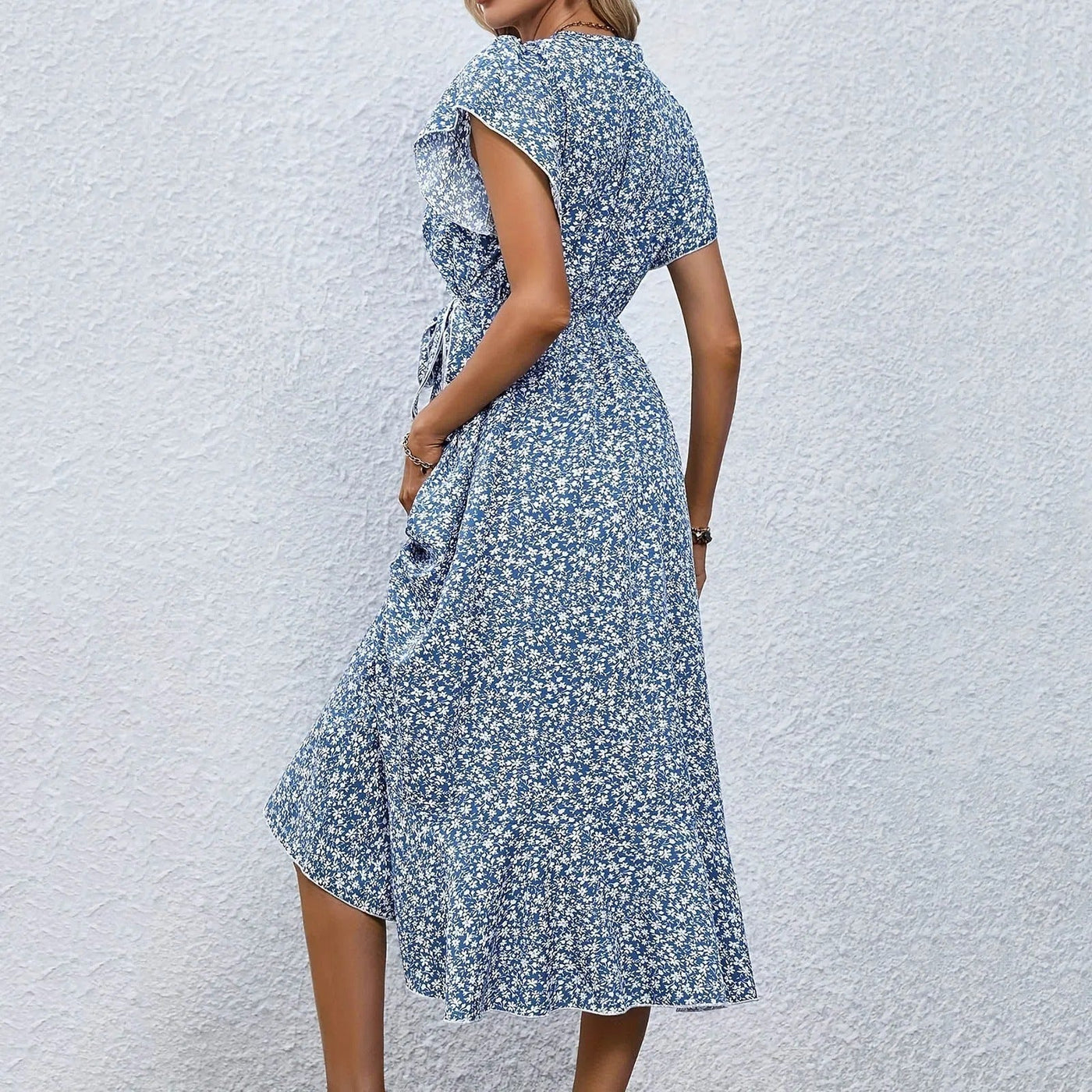 Vestido cruzado floral para mujer Margarethe