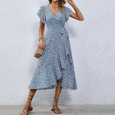 Vestido cruzado floral para mujer Margarethe