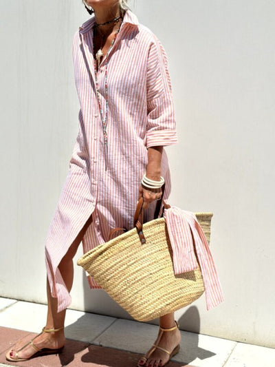 Vestido camisero a rayas para mujer Marina