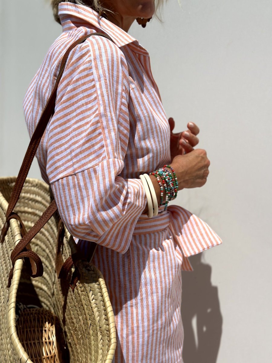Vestido camisero a rayas para mujer Marina