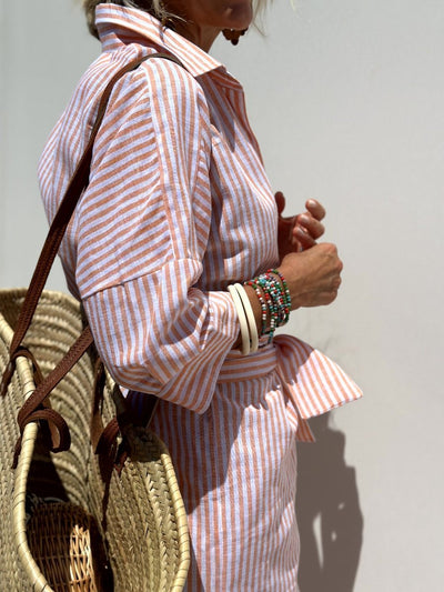 Vestido camisero a rayas para mujer Marina