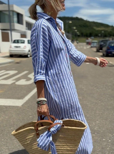 Vestido camisero a rayas para mujer Marina