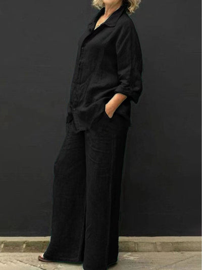Elegante traje de algodón y lino: ropa de trabajo elegante y cómoda.