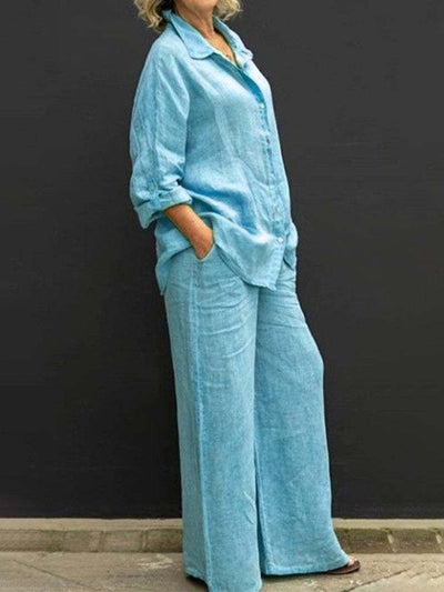 Elegante traje de algodón y lino: ropa de trabajo elegante y cómoda.