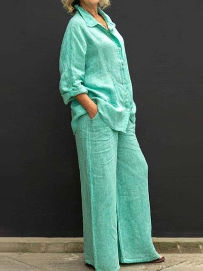 Elegante traje de algodón y lino: ropa de trabajo elegante y cómoda.