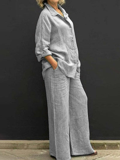 Elegante traje de algodón y lino: ropa de trabajo elegante y cómoda.