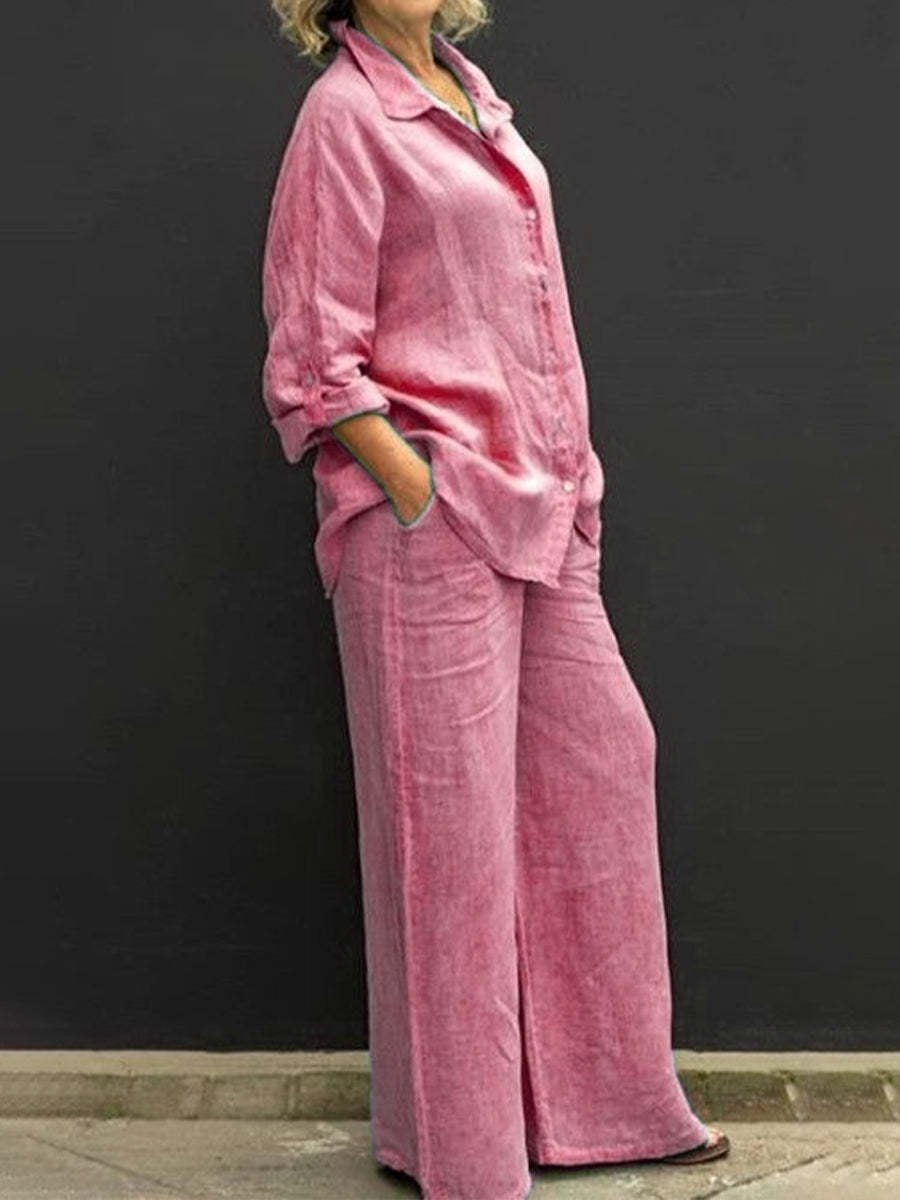 Elegante traje de algodón y lino: ropa de trabajo elegante y cómoda.