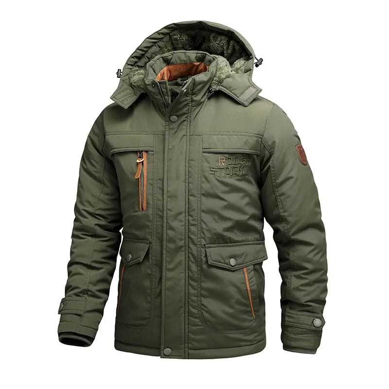 Veste d'hiver tactique pour hommes - imperméable et doublée avec capuchon détachable