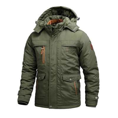 Veste d'hiver tactique pour hommes - imperméable et doublée avec capuchon détachable